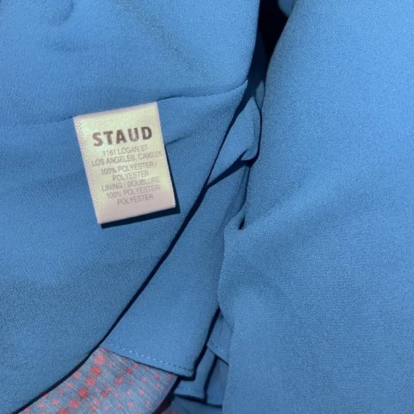 NWOT Staud Ashlyn one shoulder Maxi Dress Blue Size 16 - Picture 3 of 6